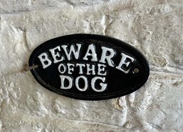 beware of dog -black